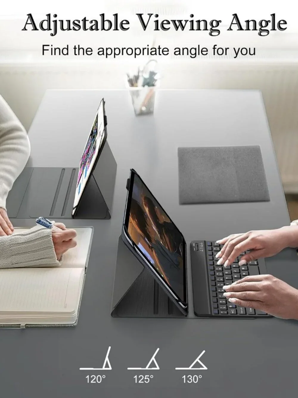 Universal Backlit Tablet Keyboard Case for 9-11” Tablets, Wireless Folio Cover